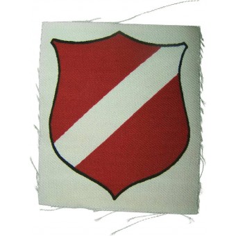 Escudo de la manga impresa de voluntarios de Letonia. Espenlaub militaria