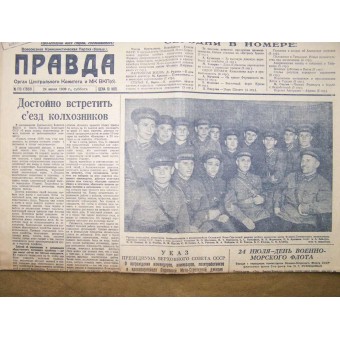 Pravda - Neuvostoliiton sanomalehti. Annettu 24. kesäkuuta 1939 vuosi. Espenlaub militaria