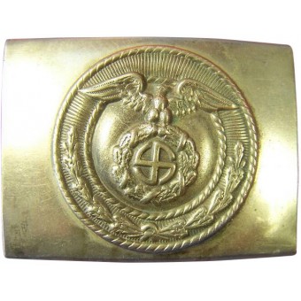 NSKK Koppelschloss aus weißem Nickel mit vertikalem Hakenkreuz. Espenlaub militaria
