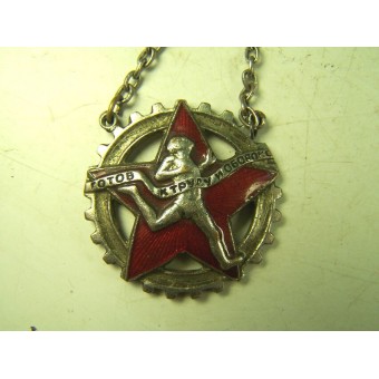 Pre-War Made Badge Klaar voor arbeid en verdediging, Email. Espenlaub militaria