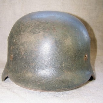 Doble calcomanía Wehrmacht Heeres M casco de acero de 35 SE 66, camo!. Espenlaub militaria