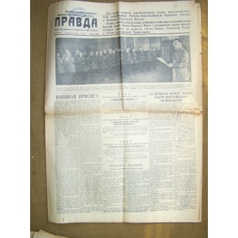 Pravda-URSS periódico del 24 de febrero de 1939. Día después del Día del Ejército Rojo. Espenlaub militaria