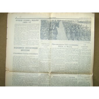 Pravda-URSS periódico del 24 de febrero de 1939. Día después del Día del Ejército Rojo. Espenlaub militaria