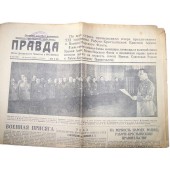 Pravda-USSR krant van 24 februari 1939. Dag na de Dag van het Rode Leger