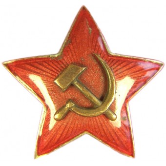 Soviética rusa M escarapela 35 estrellas con martillo y la hoz separada, buen esmalte de color naranja claro. Espenlaub militaria