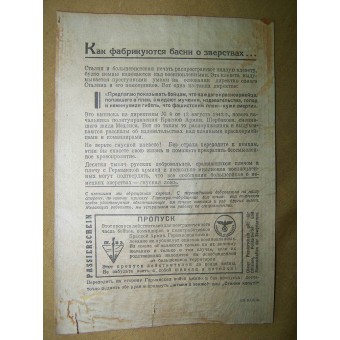Deutsches Propagandaflugblatt für die sowjetischen Truppen 627 RA. Espenlaub militaria