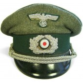 Heer Pionier, chapeau à visière d'officier du milieu de la guerre avec passepoil noir.