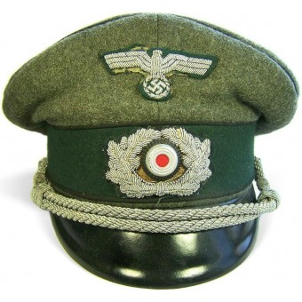 Heer Pionier, Mid War Officers Visor Hat met zwarte leidingen.. Espenlaub militaria