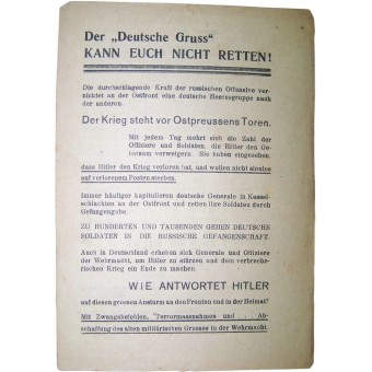 Sovjet-folder voor Duitsers KANNUCH NICHT RETEN. Espenlaub militaria