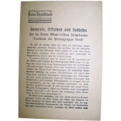 Sovjetiskt flygblad för tyska trupper National Komitee freies Deutschland. 1944 Mittau, Lettland