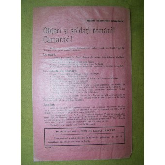 Soviet Leaflet-Ofiteri si Soldati Romani. Kurland Pocket!