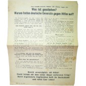 Neuvostoliiton lentolehtinen - Warum treten Deutsche Generale gegen Hitler auf?