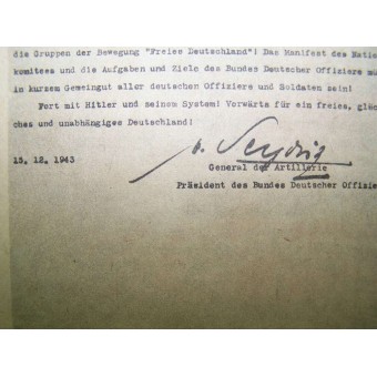 Soviético WW2 prospecto para las tropas alemanas Bund Deutscher Offiziere. Espenlaub militaria