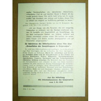 WW2 soviétique Dépliant pour Germans- Schauermarchen der Hitlerfaschisten uber angebliche Greueltaten der Sowietunion. Espenlaub militaria