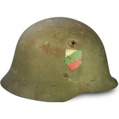 M 36 bulgarisk stålhjälm i ursprunglig förkrigsfärg