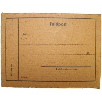 Feldpost pequeña caja de cartón franqueo. Espenlaub militaria