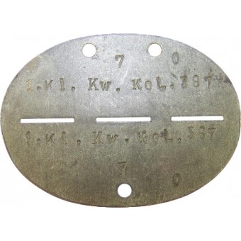 Disco ID per il tecnico addetto alla manutenzione di Kleine Kraftwagen Kolonne. Espenlaub militaria