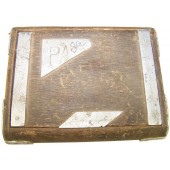 Soviet trench art - wooden cigarette case.