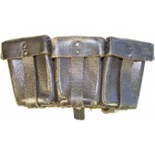 WW2 Wehrmacht or Waffen SS black leather ammo pouch