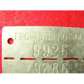 Frontstalag etiqueta 306 ID. etiqueta de DOF. Zinc. Espenlaub militaria