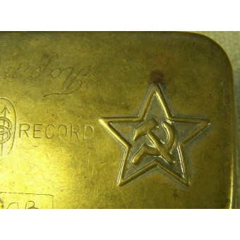 Période WW2 boîte métallique faite avec RKKA étoile rouge. Espenlaub militaria