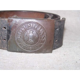 Cintura in pelle con fibbia in acciaio Wehrmacht. Espenlaub militaria