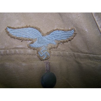 DAK Luftwaffe toile légère, combat veste usée. Espenlaub militaria