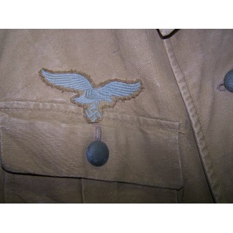 DAK Luftwaffe lona ligera, chaqueta gastada de combate. Espenlaub militaria