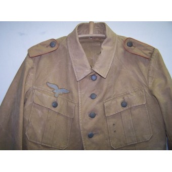 DAK Luftwaffe tela leggera, giacca indossata da combattimento. Espenlaub militaria
