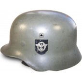 Terzo Reich, M 35 elmetto Polizei a decalcomania singola Q 66