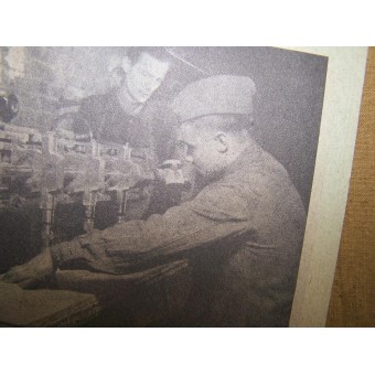 Deutsches WW2-Propaganda-Flugblatt von der Ostfront. Kriegsgefangene arbeiten für Deutschland. Espenlaub militaria