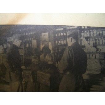 Duitse WW2 Propaganda-folder van Ostfront. Russische vrijwilligers in de Duitse winkel. Espenlaub militaria