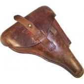 Polis P08 brunt läderhölster, daterat 1929