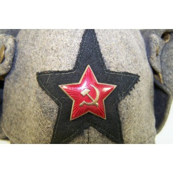 Зимний суконный шлем М 27 для бронетанковых частей и артиллерии  РККА - Будённовка. Espenlaub militaria
