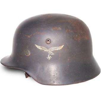 M 35 NS 64 Luftwaffe Double Decal Steel Helm. Espenlaub militaria