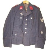 Vorkriegsausgabe eines Geschoente-Tuchrocks der Luftwaffe für den Fahrer der FLAK-Abteilung im Rang eines Obergefreiten