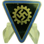 DAF-Emailleabzeichen für weibliche Führungskräfte. Blau ist für die Ortsebene Personal