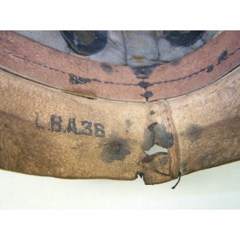 Läder Kradmelder schutzhelm (hjälm) av NSKK återutgiven för Luftwaffe Flak. Espenlaub militaria