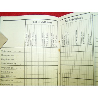 SS Bestandsbuch für Bekleidung und Ausrüstung. Espenlaub militaria