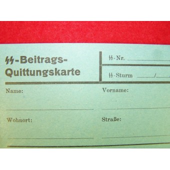 SS lidmaatschapskaart. Ongevuld.. Espenlaub militaria
