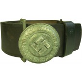 SS/Police officers leather belt and aluminum buckle. Ges Gesch OLC