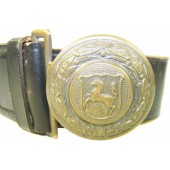 Town police early brass buckle with leather belt