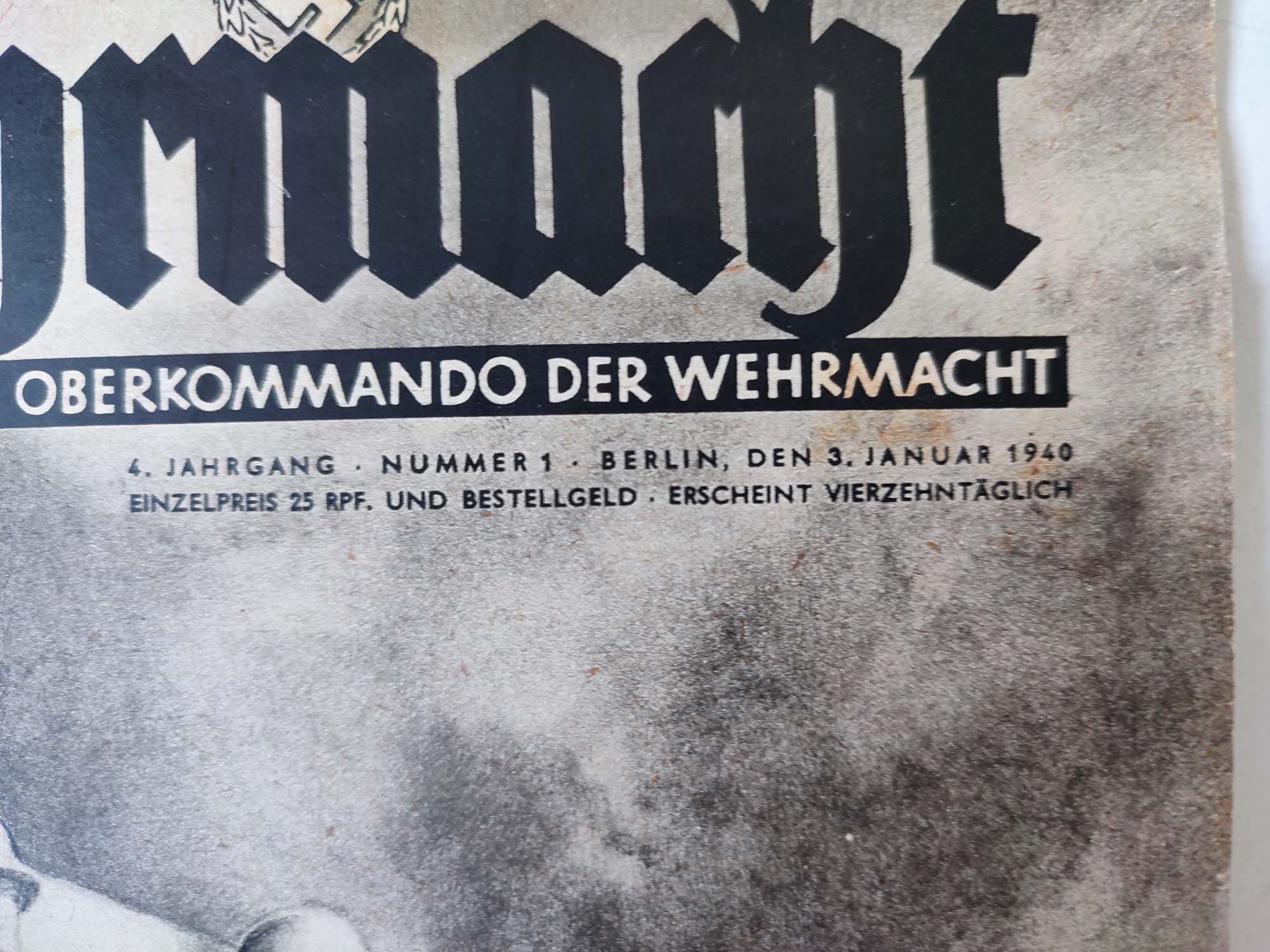 Die Wehrmacht, German WW2 army magazine, issue No. 1, 1940