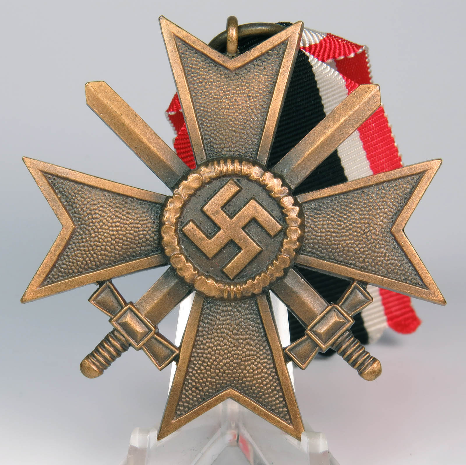 KVK2 or War Merit Cross with Swords 2nd Class on a ribbon