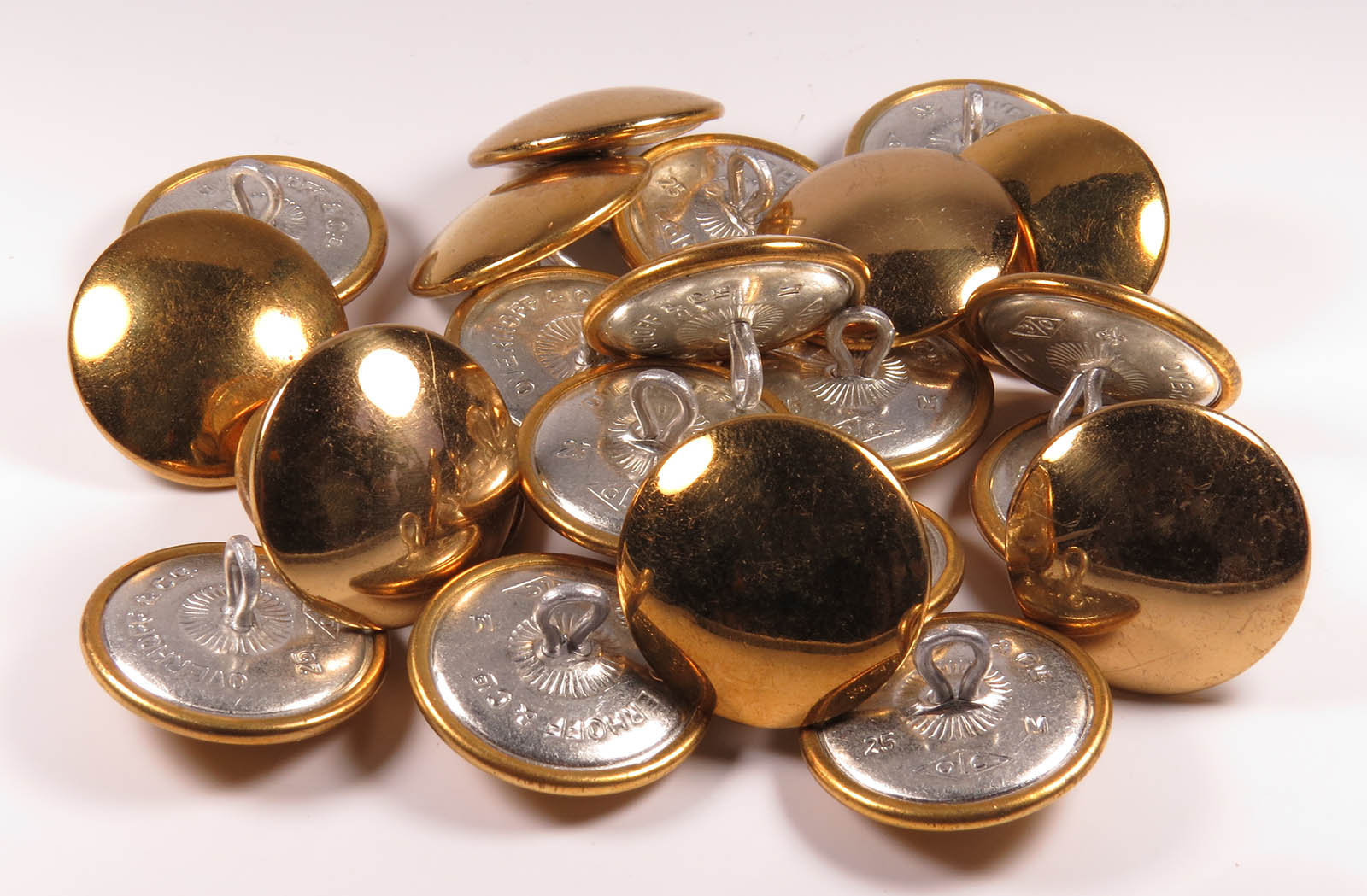 Uniform 25 mm Golden Buttons