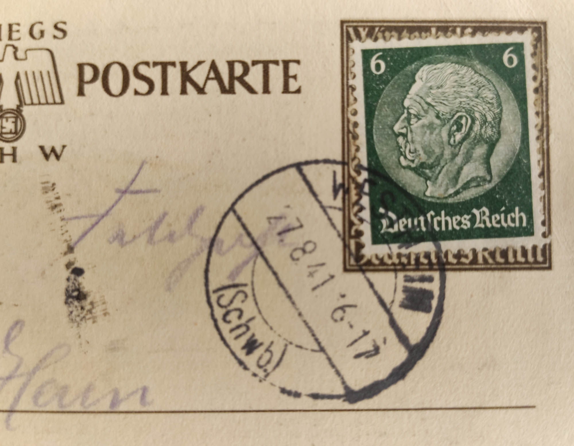 Postcard 'Danzig is German' - Danzig ist Deutsch, 27.8.1941