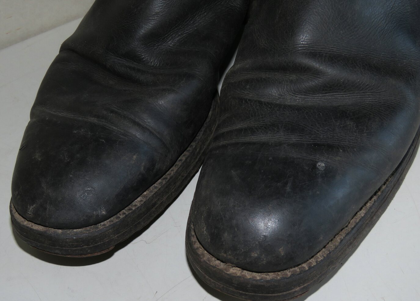 WW2 German officers boots in well-worn condition