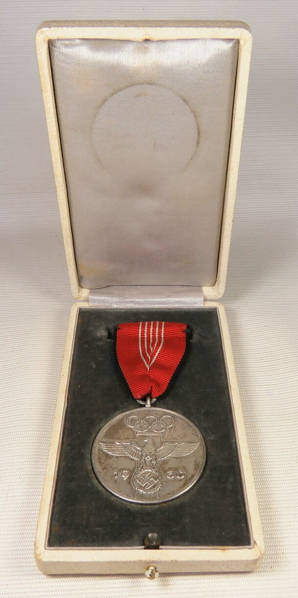 The 1936 Olympic Games in Berlin medal, in the original box of issue