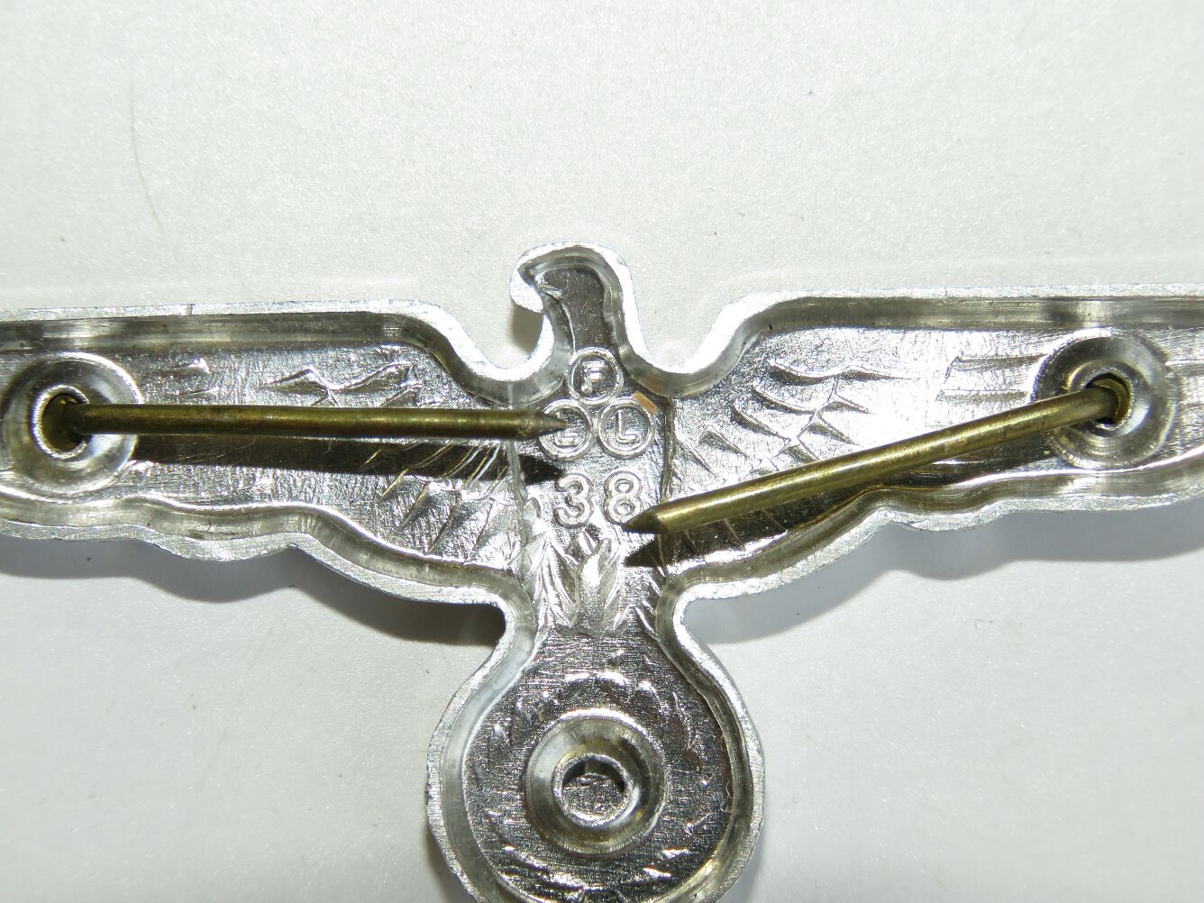 Aluminum eagle for Wehrmacht cap FLL 38. Mint condition