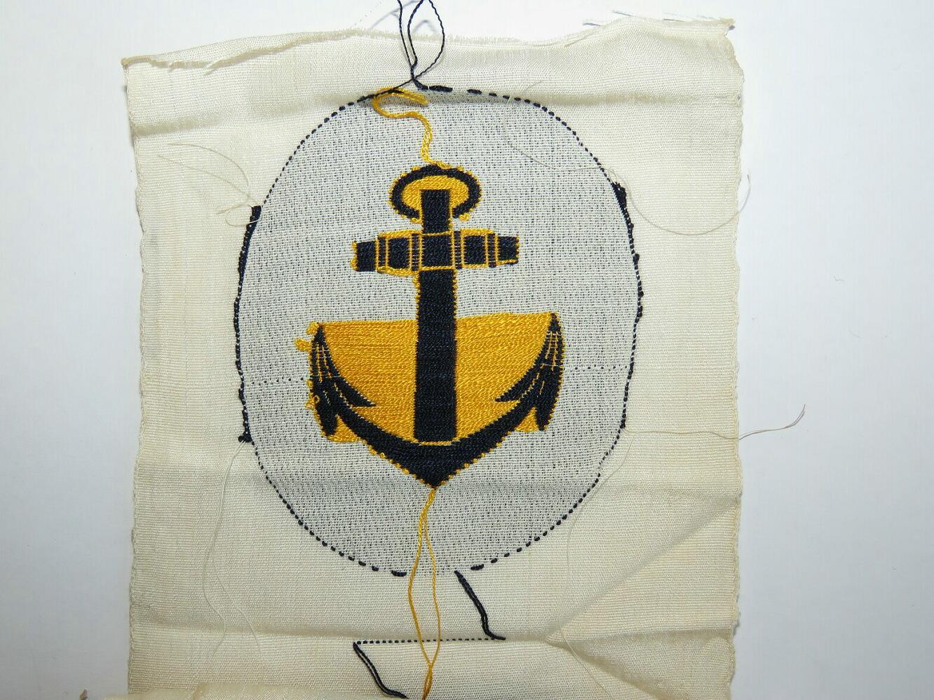 Kriegsmarine NCO's anchor BeVo woven badge for sports uniforms